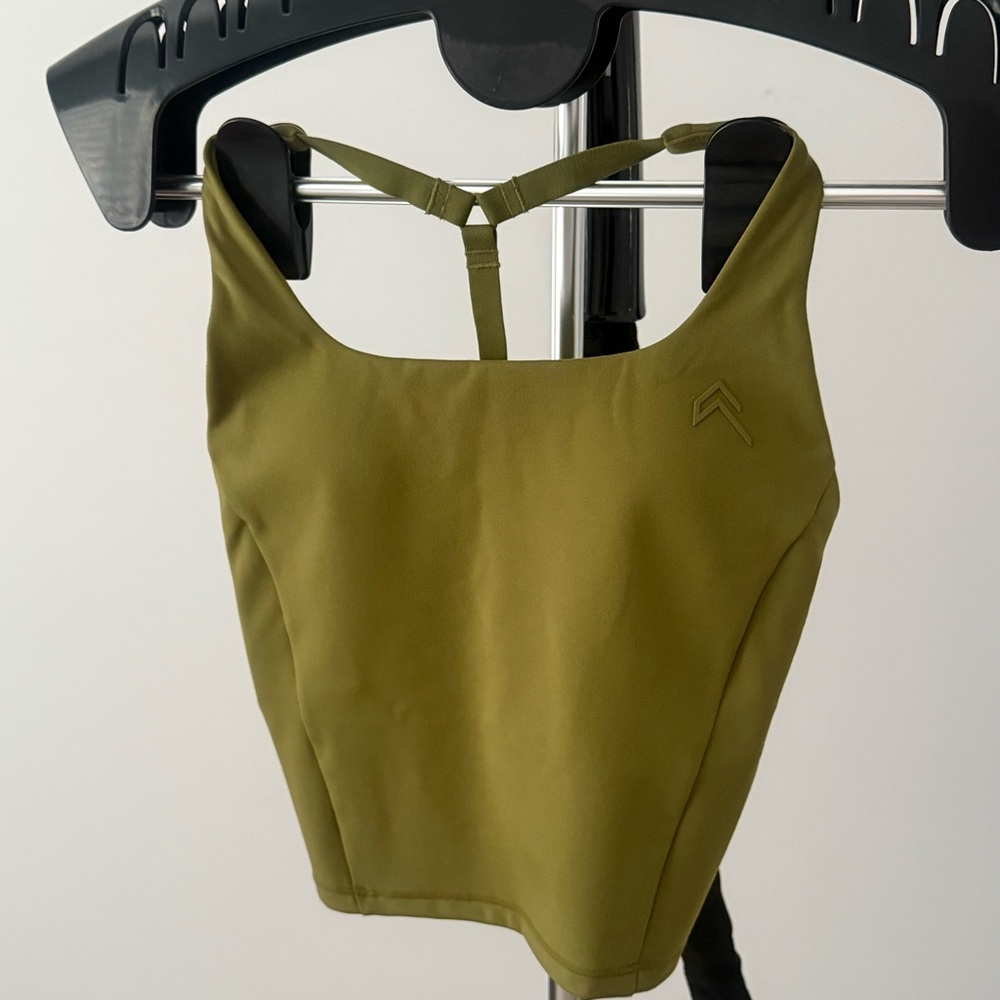Oner Active Timeless Square neck Mid Vest | Olive Green | X-Small - Picture 7 of 8